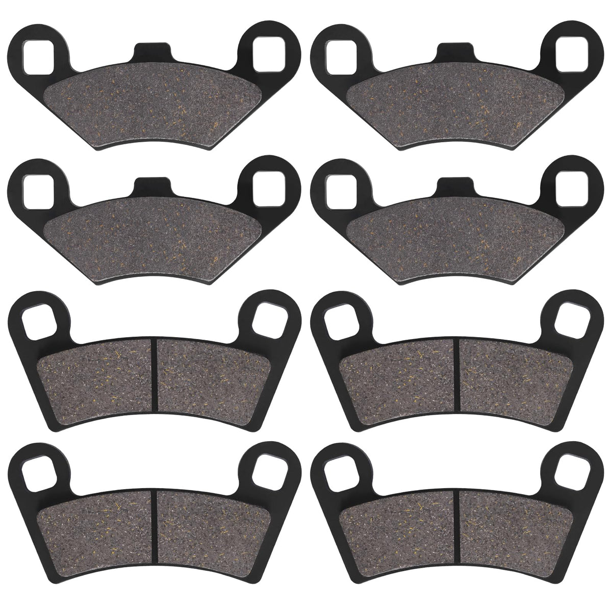 SOLLON full front and rear brake pad kit packaging showing contents and fitment