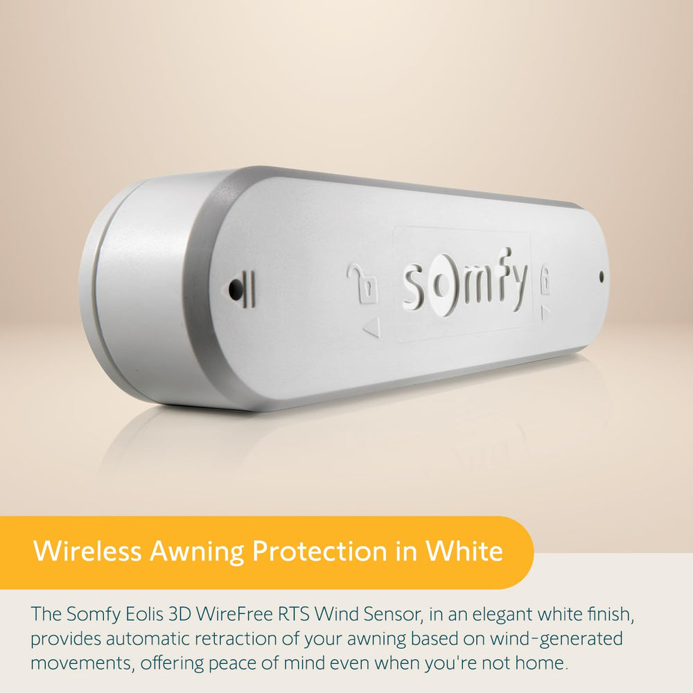 Somfy Eolis 3D close-up of accelerometer housing showing durable design benefit