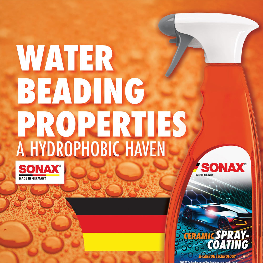 SONAX close-up of glossy paint finish illustrating reflective mirror-like shine