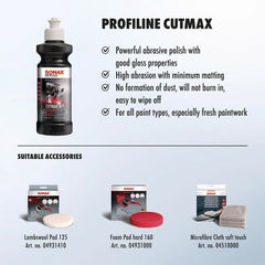 SONAX CutMax cream texture close-up showing smooth easy workability