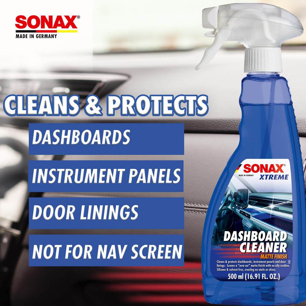 SONAX 500ml bottle next to ruler showing true-to-scale size