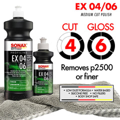 SONAX polish texture pouring from bottle showing smooth consistency and easy spreading