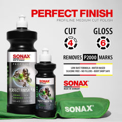 SONAX being poured onto pad demonstrating easy dosing and controlled application