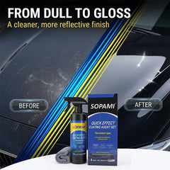 SOPAMI being applied on car paint demonstrating easy spray-and-wipe benefit