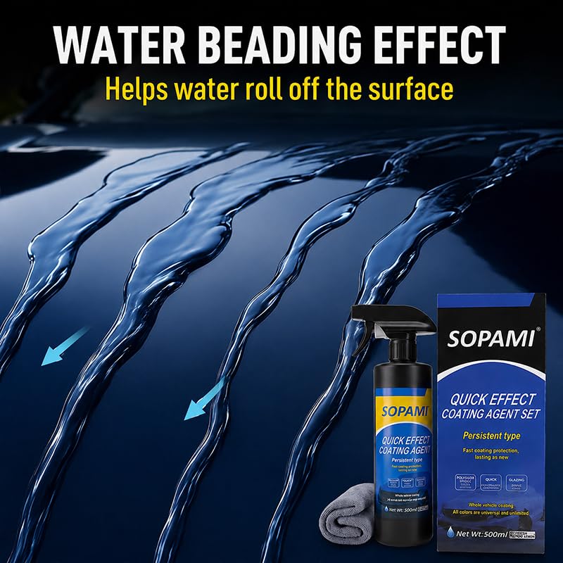 SOPAMI treated hood with water beading illustrating super-hydrophobic protection