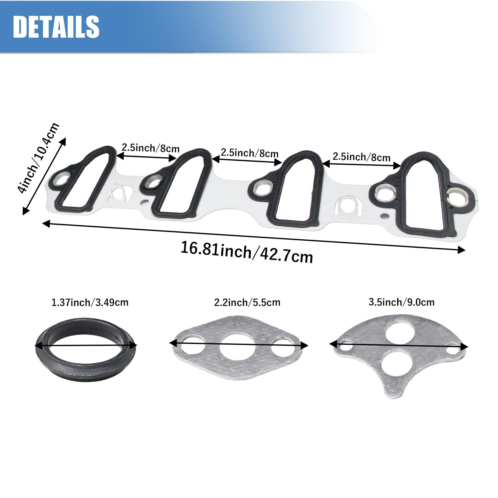 Sorello gasket size shown with ruler for scale to confirm correct dimensions before installation