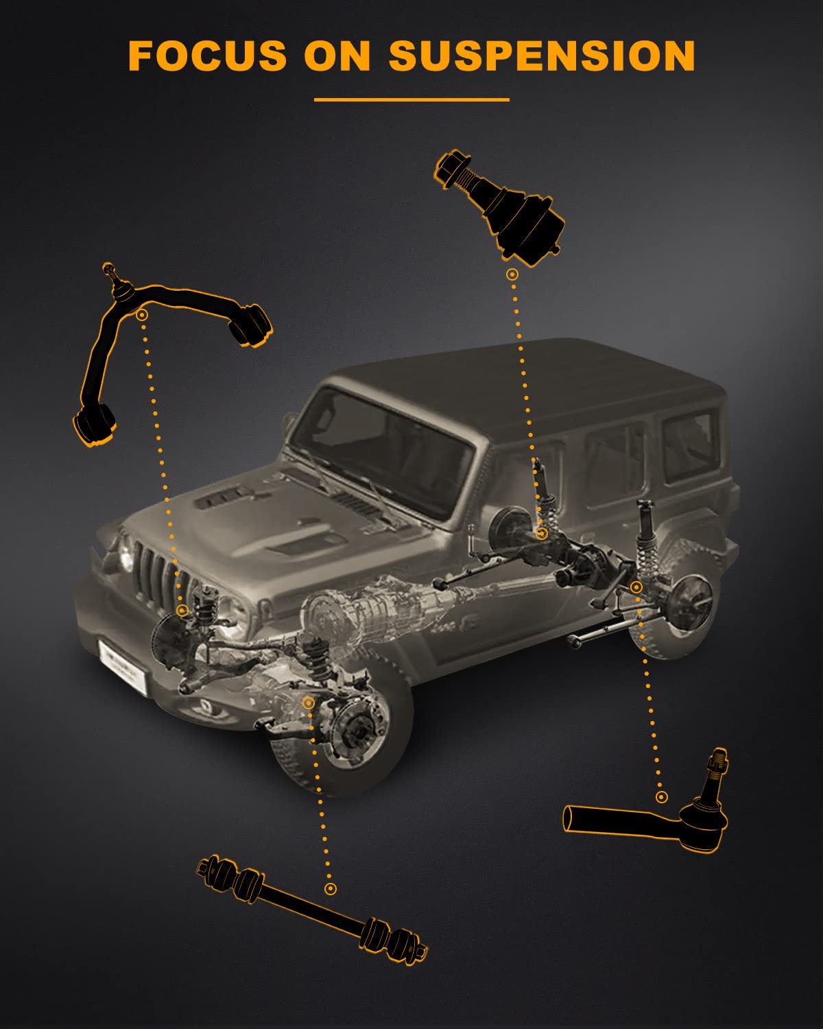 SOSOPART left lower control arm with ball joint assembled, corrosion-resistant finish benefit