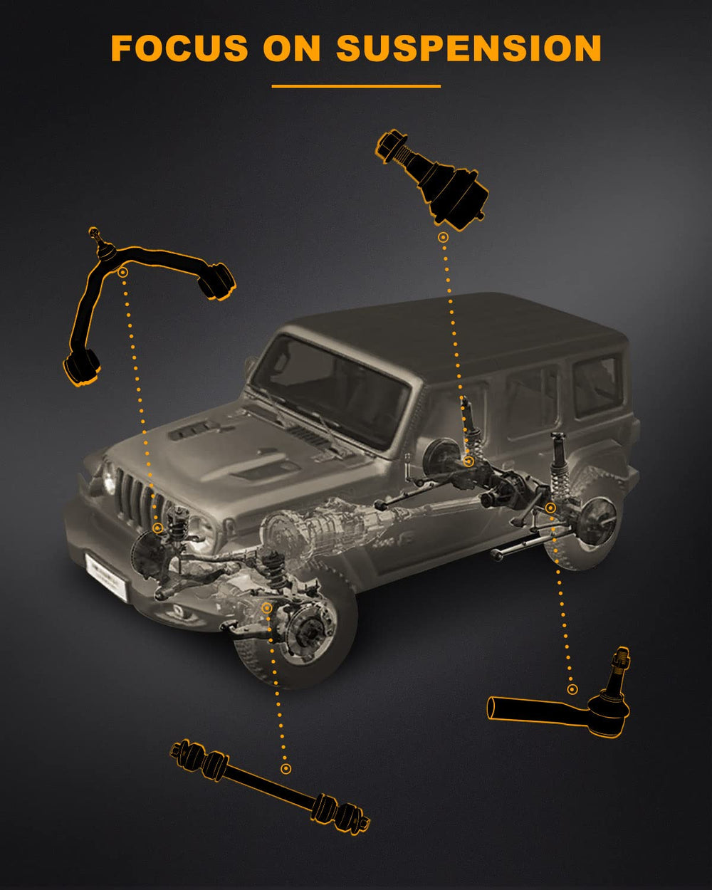 SOSOPART left lower control arm with ball joint assembled, corrosion-resistant finish benefit