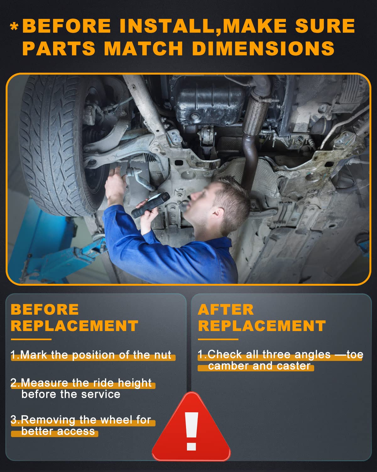 SOSOPART installed on vehicle front suspension, restored steering responsiveness benefit