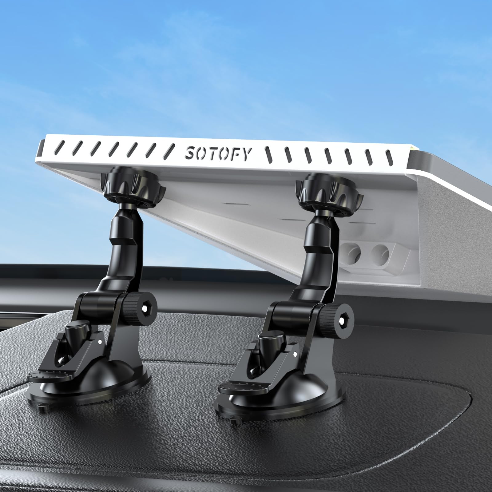 SOTOFY front view of mount showing stable dual-base support and secure hold