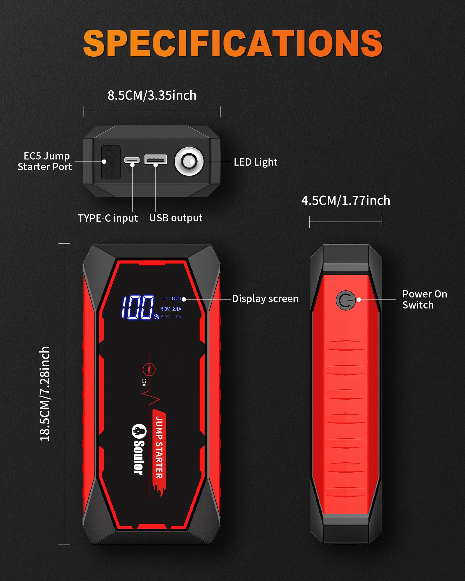 Soulor installed in car trunk demonstrating emergency roadside readiness