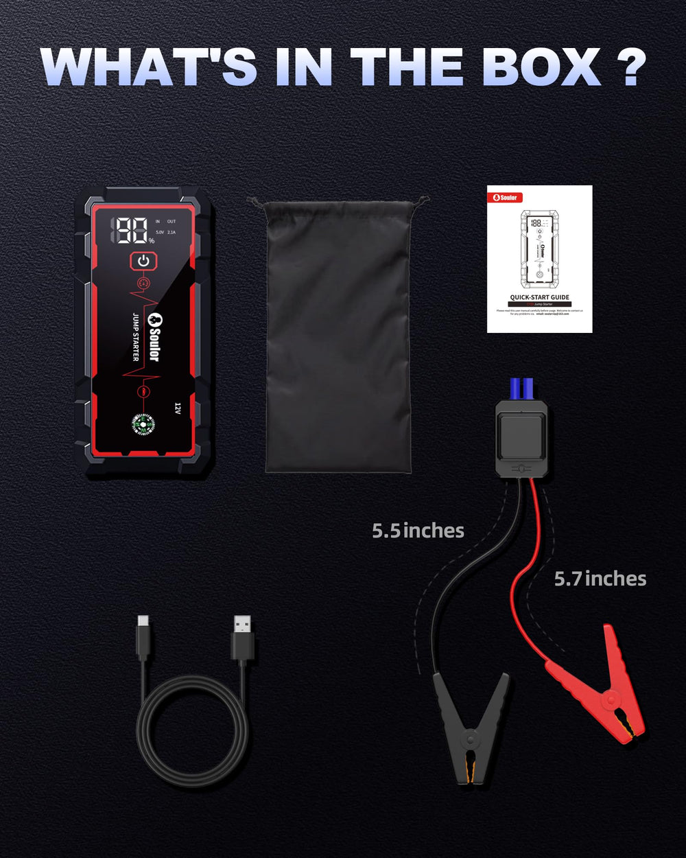 Soulor jump-starting a car in cold weather showing reliable performance