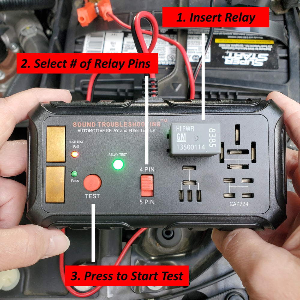 Sound Troubleshooting connected to relay demonstrating immediate operational feedback