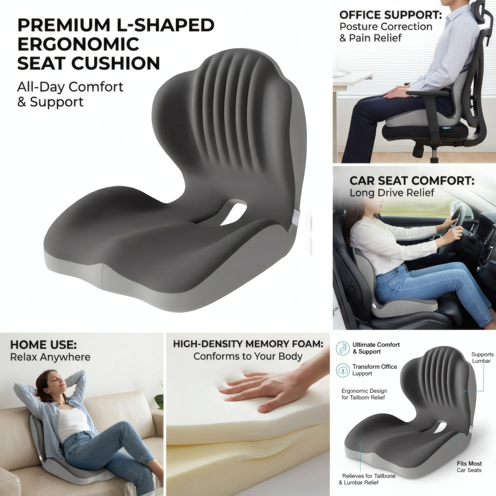 SOWAXGO side profile on office chair supporting hips and thighs