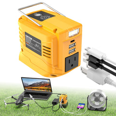 SOYGN front view of inverter showing AC outlet and ports, portable power where needed