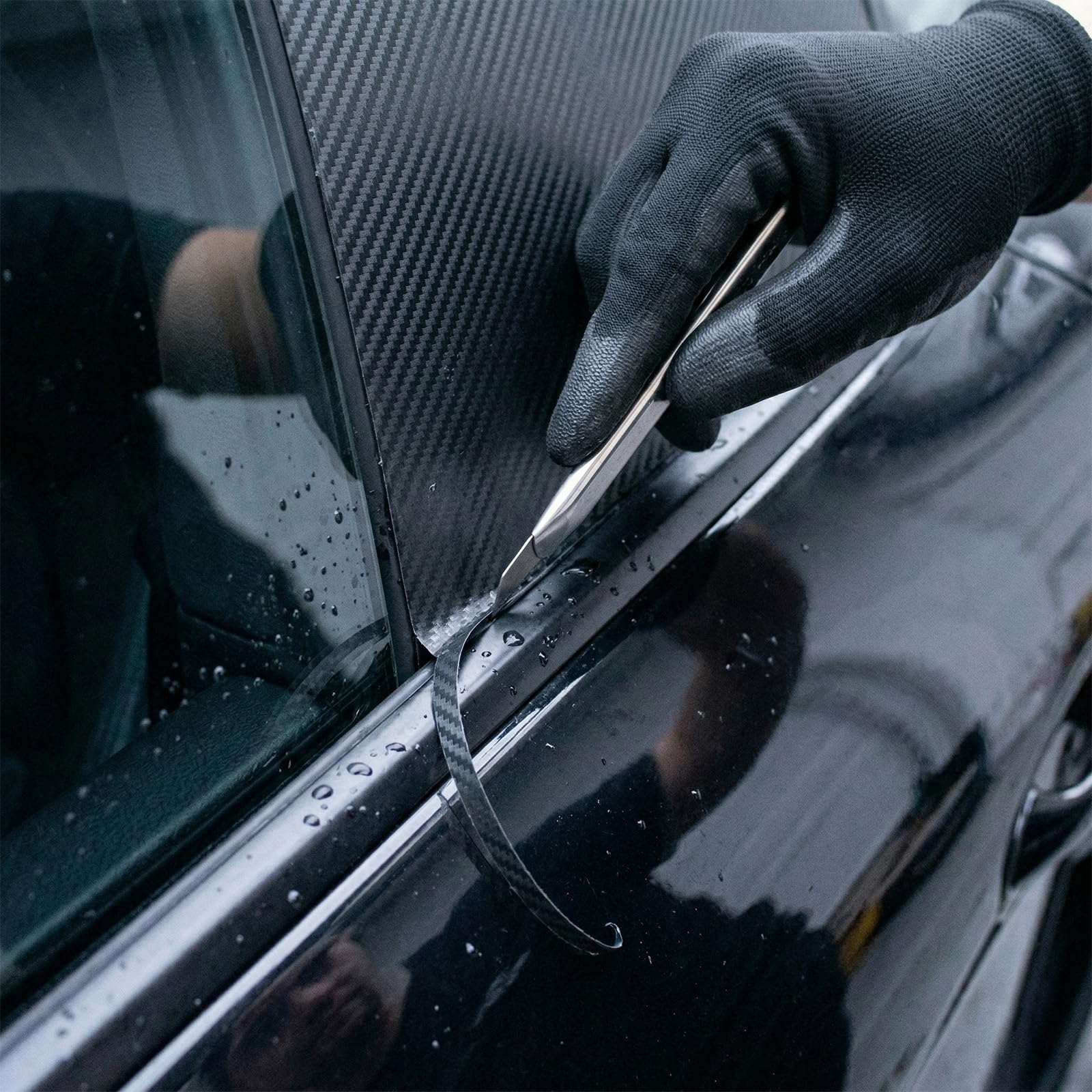 Spanno Tools felt squeegee close-up protecting film from scratches while smoothing benefit