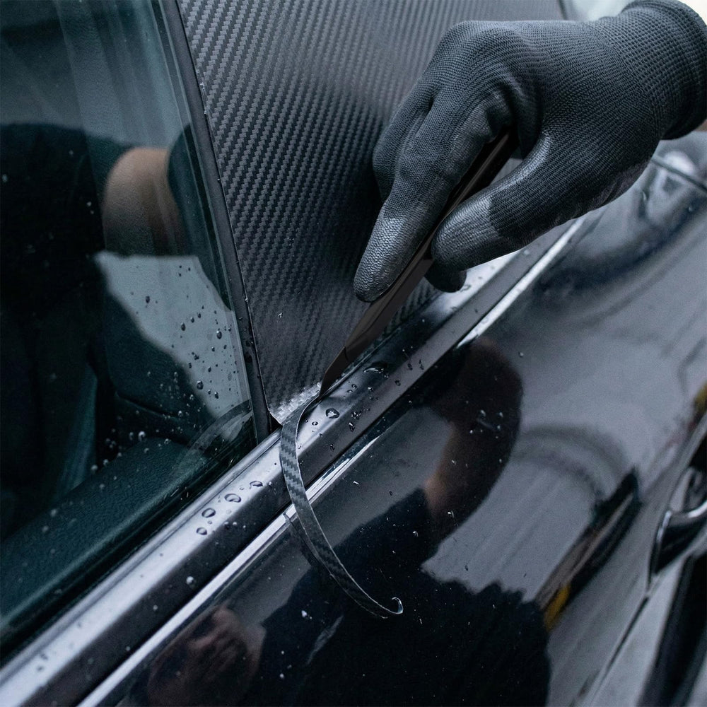 Spanno Tools magnet holder in use secures film for one-person alignment