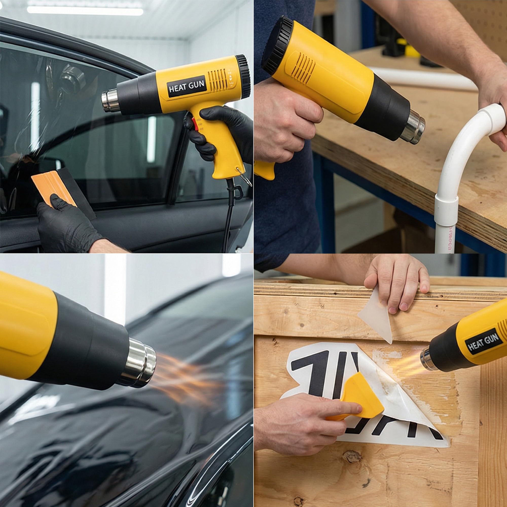 Spanno Tools squeegees array displaying five hardnesses for accurate wrap smoothing