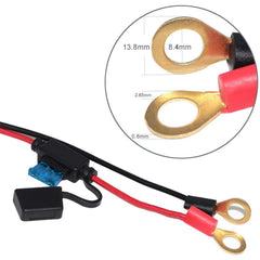 SPARKING ring terminal connection close-up for secure battery mounting