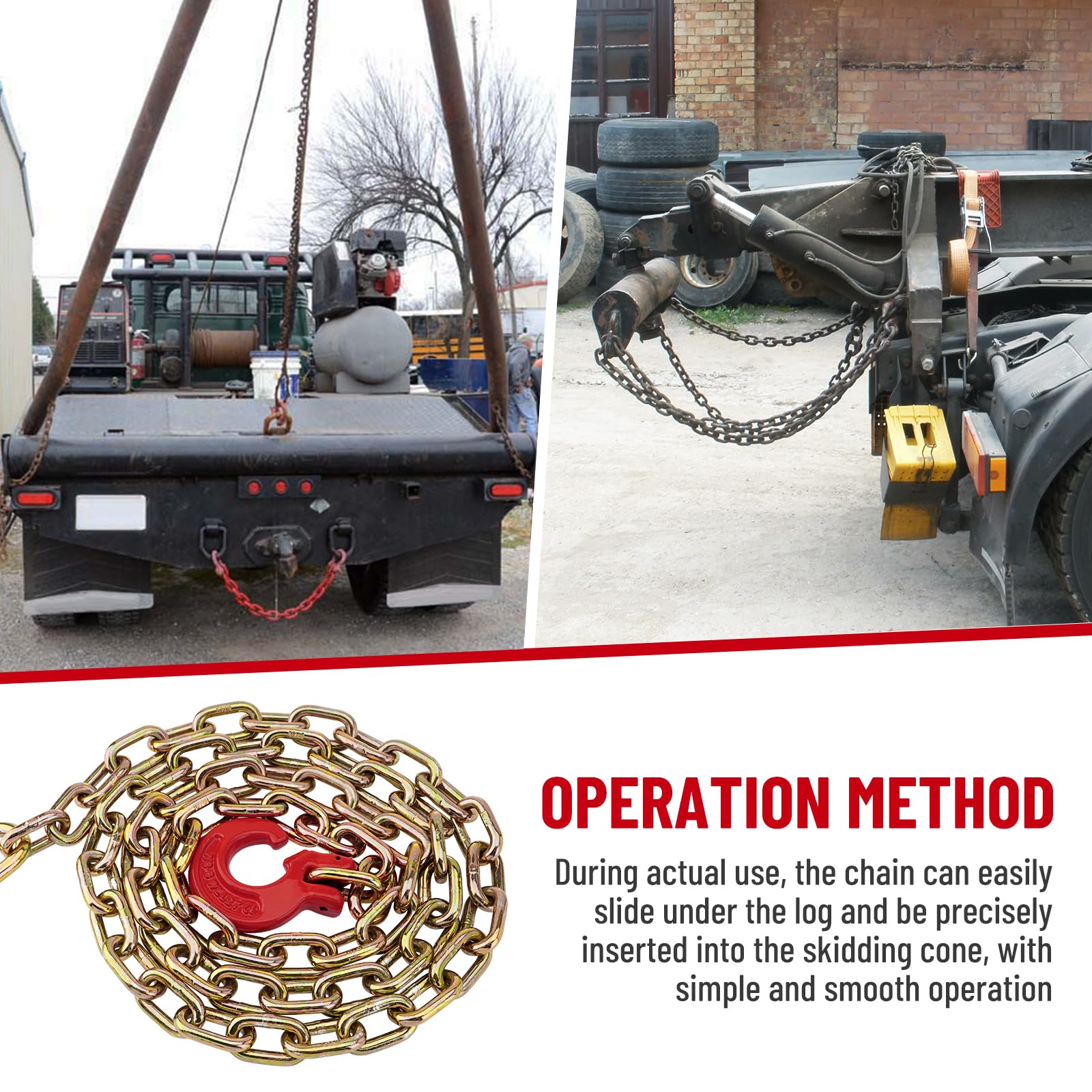 SPARKWHIZ chain sliding under a log with probe assistance showing faster placement benefit