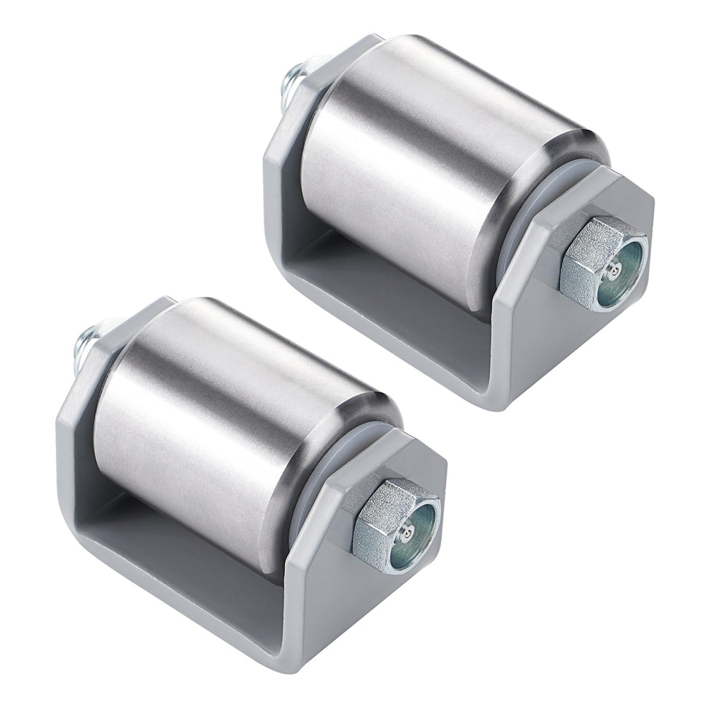 SPARKWHIZ front view showing both weld-on rollers and their durable steel finish
