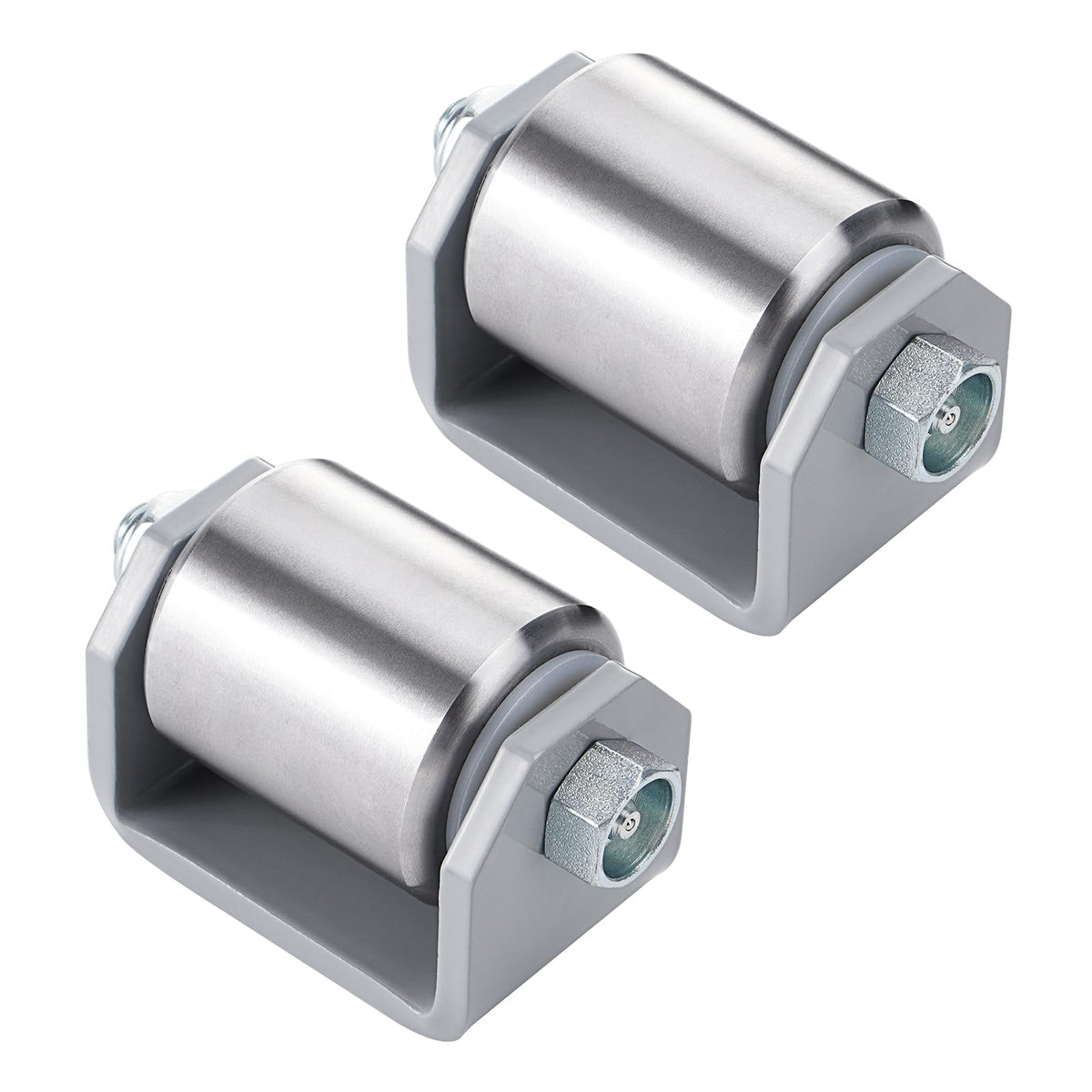 SPARKWHIZ front view showing both weld-on rollers and their durable steel finish