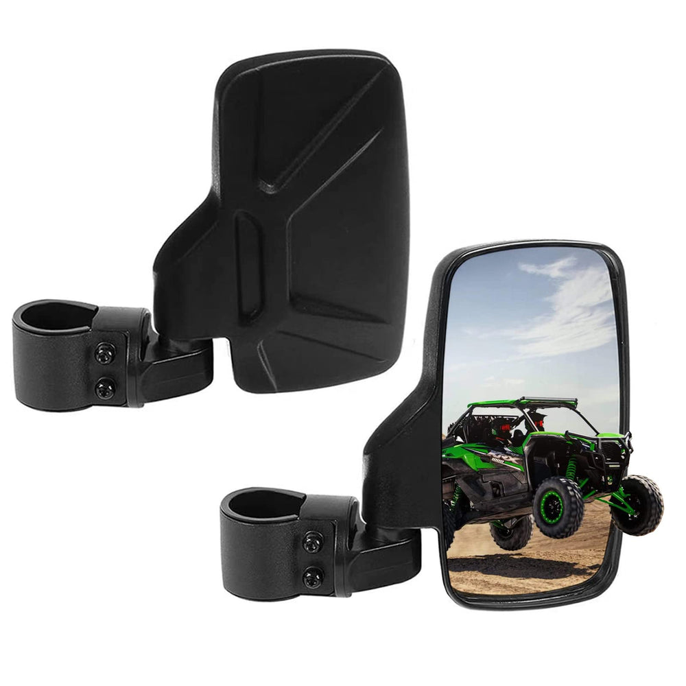 SPAUTO front-mounted mirror on roll cage provides wider rear view and safety