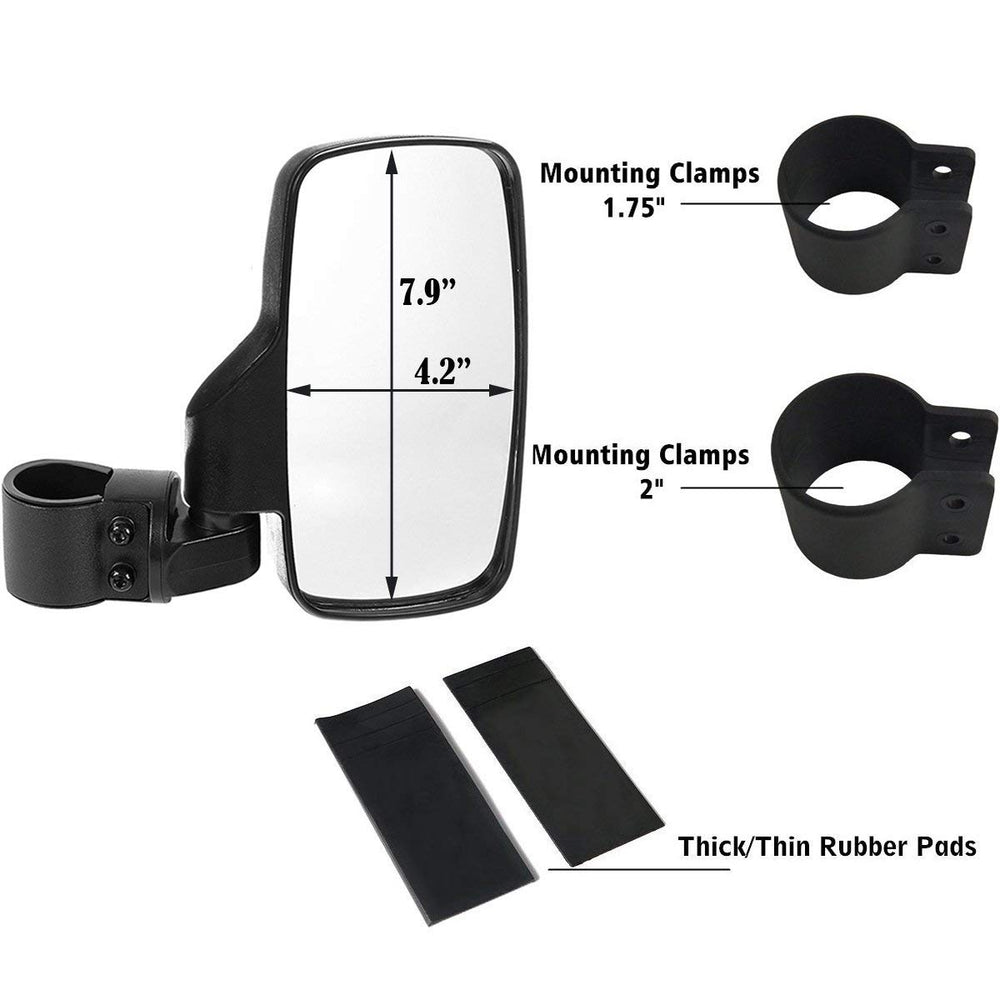 SPAUTO tempered glass detail highlighting larger reflective surface for better visibility