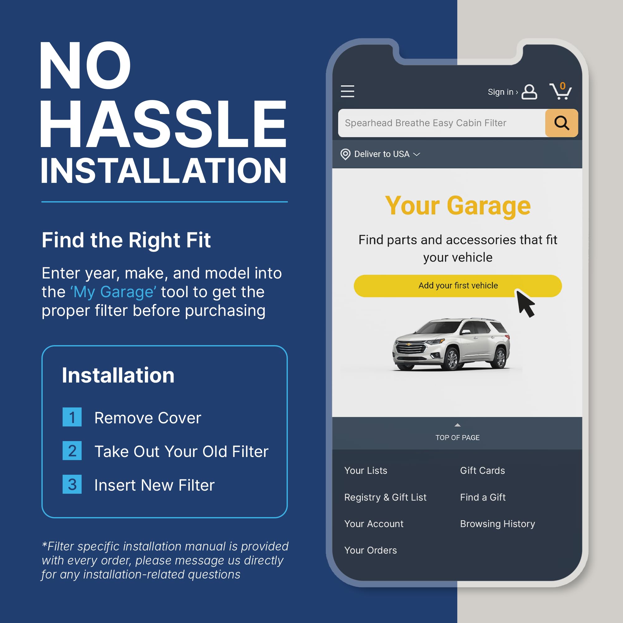 SPEARHEAD installation manual with basic tools for easy DIY swap
