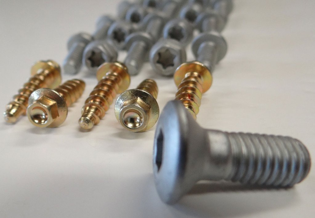 Specbolt close-up of torx flange bolts and Ejot screws matching factory fit and corrosion resistance