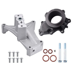 SPELAB front view of turbo pedestal showing fitment and improved flow benefit