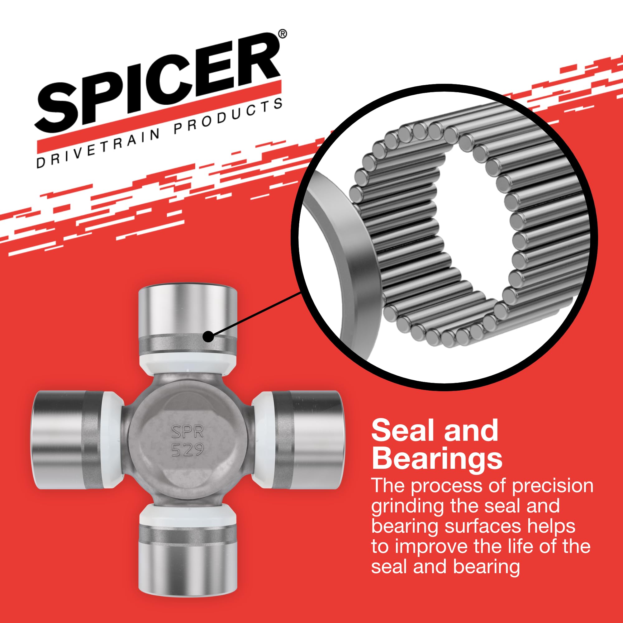 Spicer u-joint with install tools ready, illustrating faster serviceability