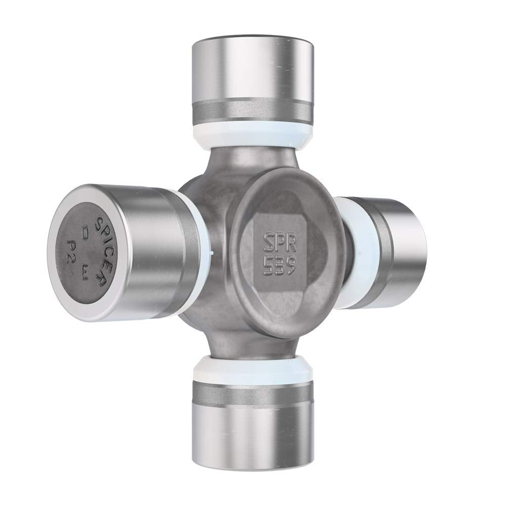 Spicer u-joint installed in driveshaft illustrating correct fit and alignment