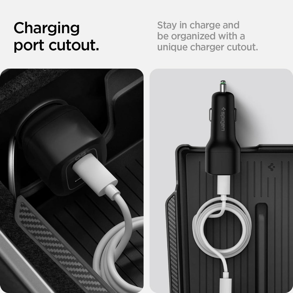 Spigen carbon-fiber pattern detail adding sporty OEM-style finish