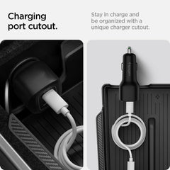 Spigen carbon-fiber pattern detail adding sporty OEM-style finish
