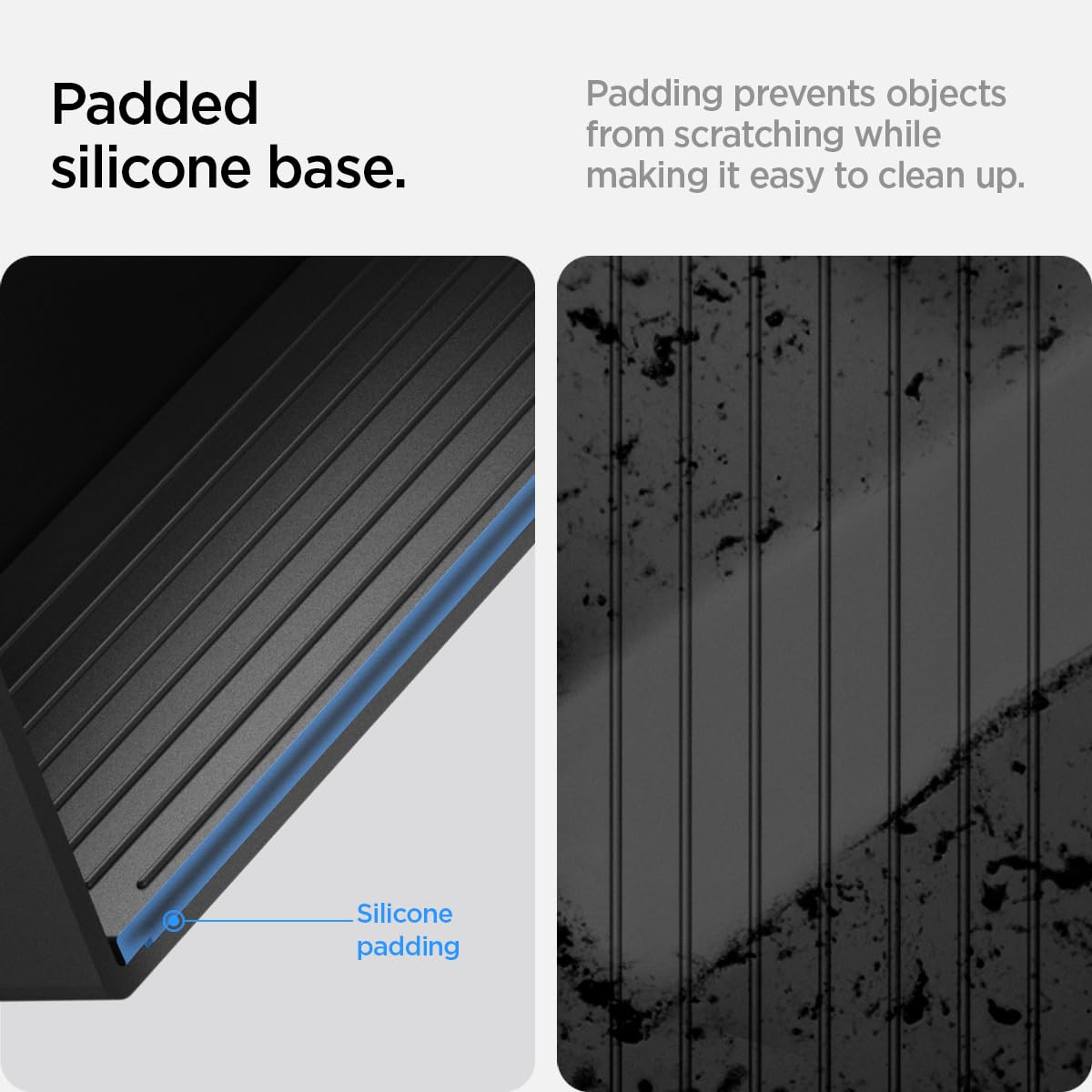 Spigen size comparison with smartphone showing compact fit and scale