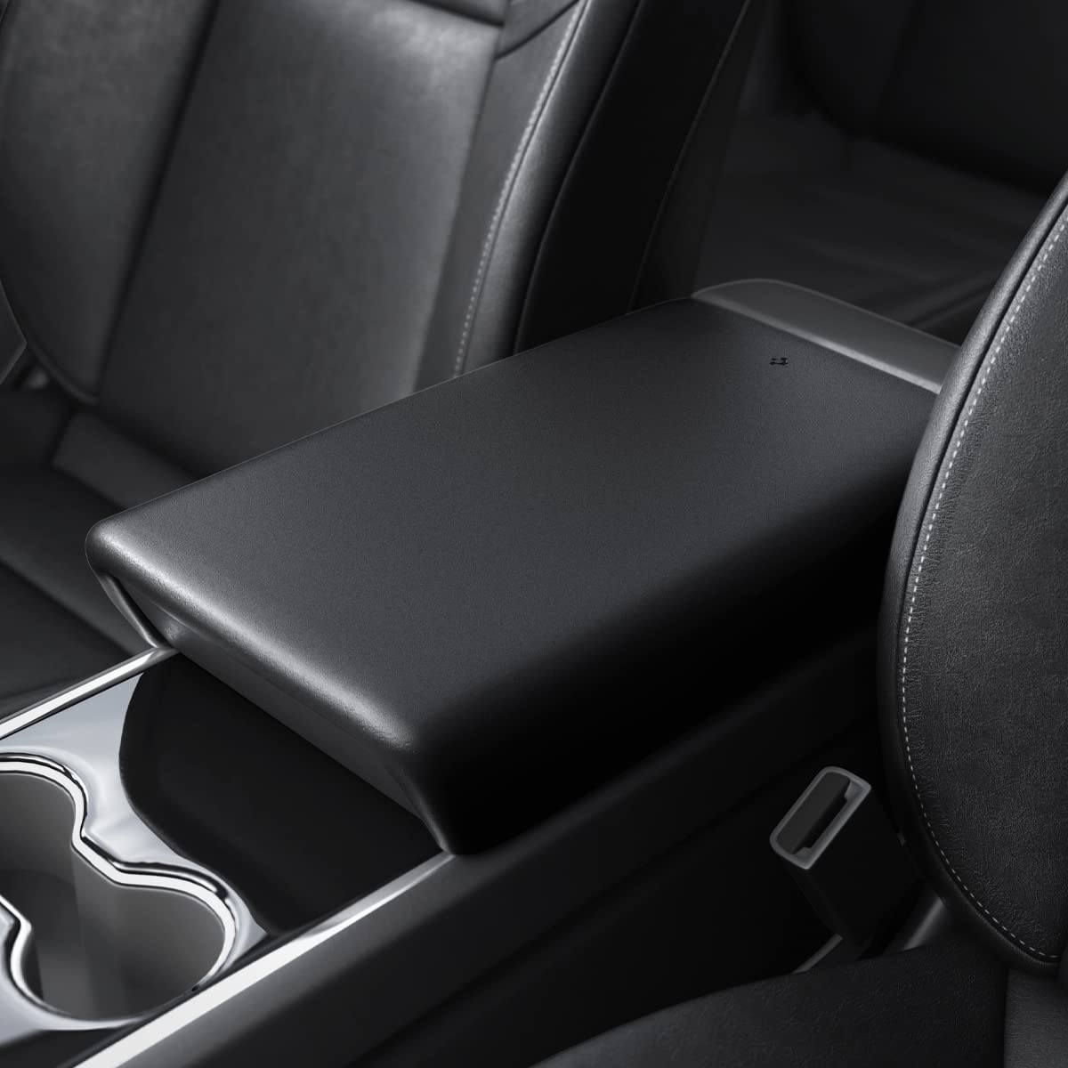 Spigen front view of armrest cover showing clean fit and protection