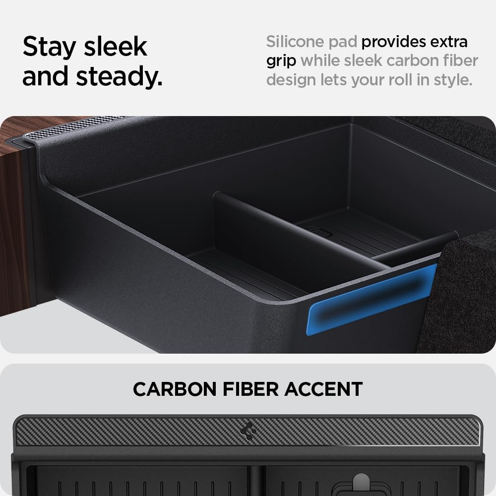 Spigen carbon fiber accent detail adding style and durable premium feel