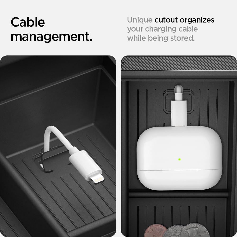 Spigen tray next to sunglasses showing scale and capacity for larger items