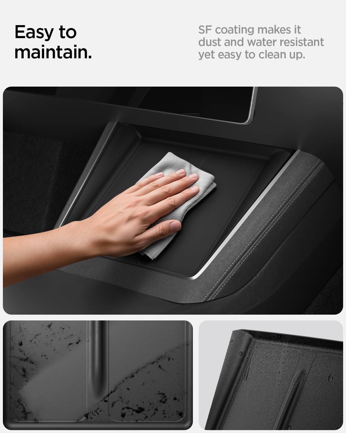 Spigen silicone edge backing hugging charging pad for secure fit