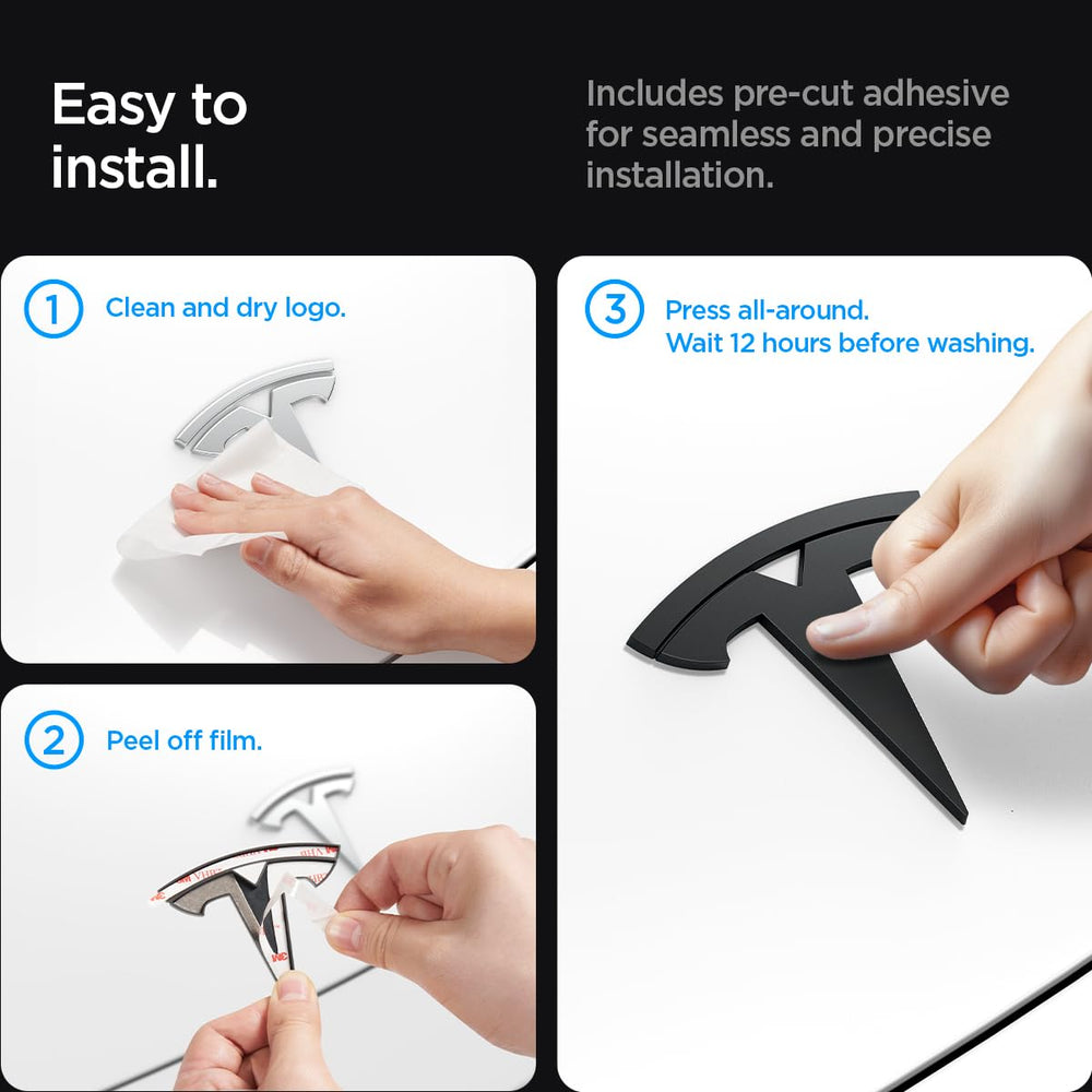 Spigen emblem cover removal demonstration advising careful adhesive separation
