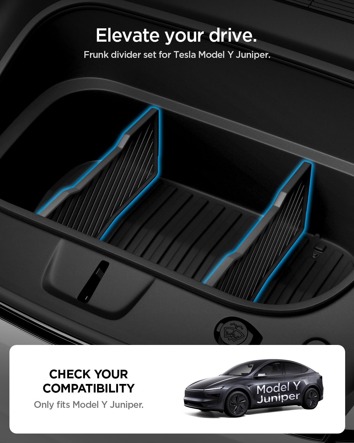 Spigen divider installed showing three compartments for fast access