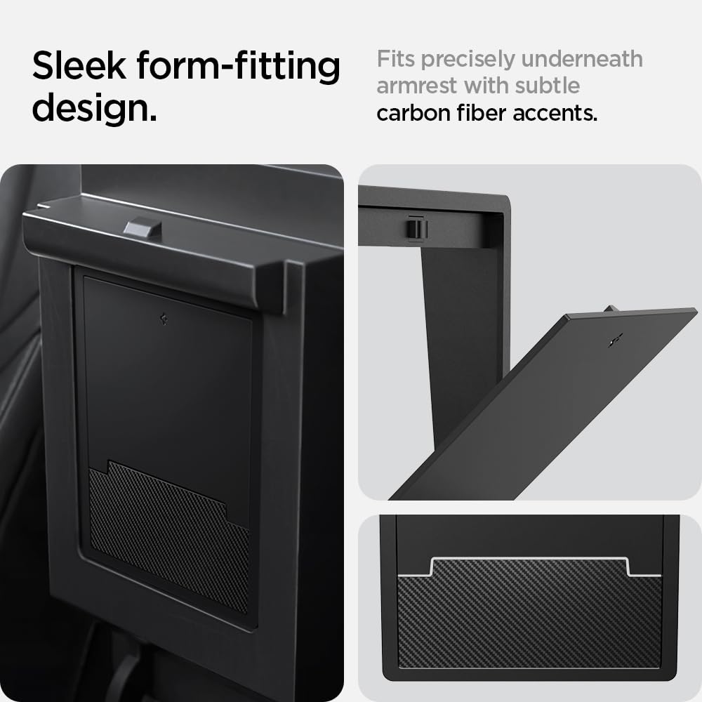 Spigen hidden compartment open demonstrating one-tap release for quick access