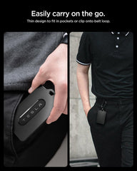 Spigen close-up of carbon-style texture highlighting durable aesthetic benefit