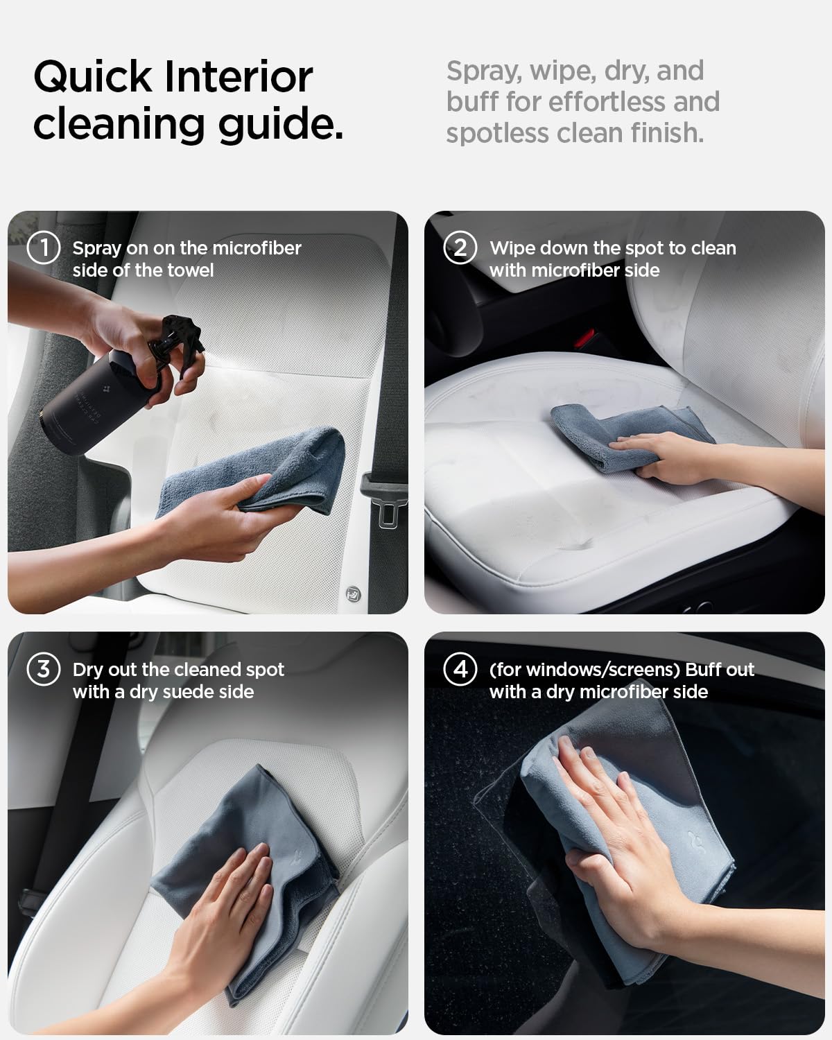 Spigen complete kit arranged on trunk mat for easy accessibility