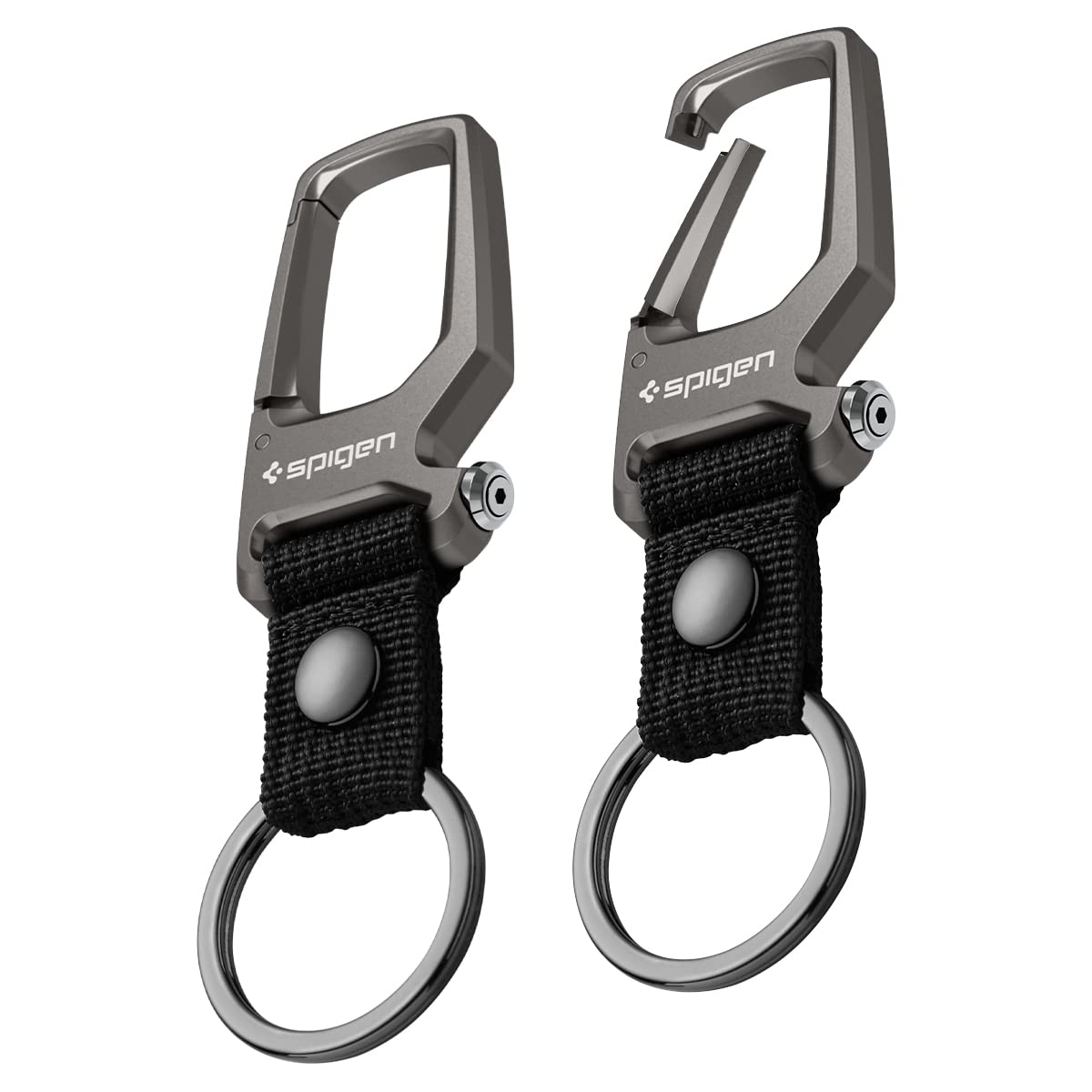 Spigen Life front view showing compact key clip and slim profile for portability