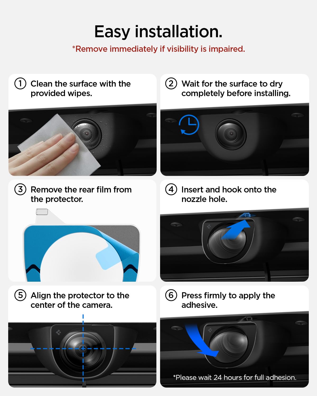 Spigen lifestyle car wash scene showing protector reduces condensation risk