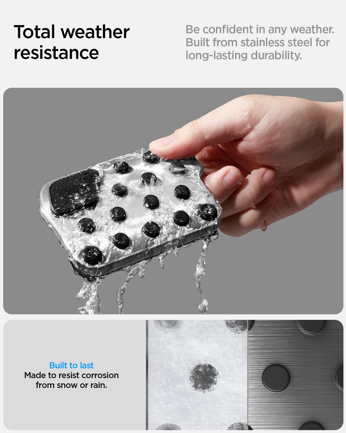 Spigen beside ruler showing exact size and easy fitment benefit