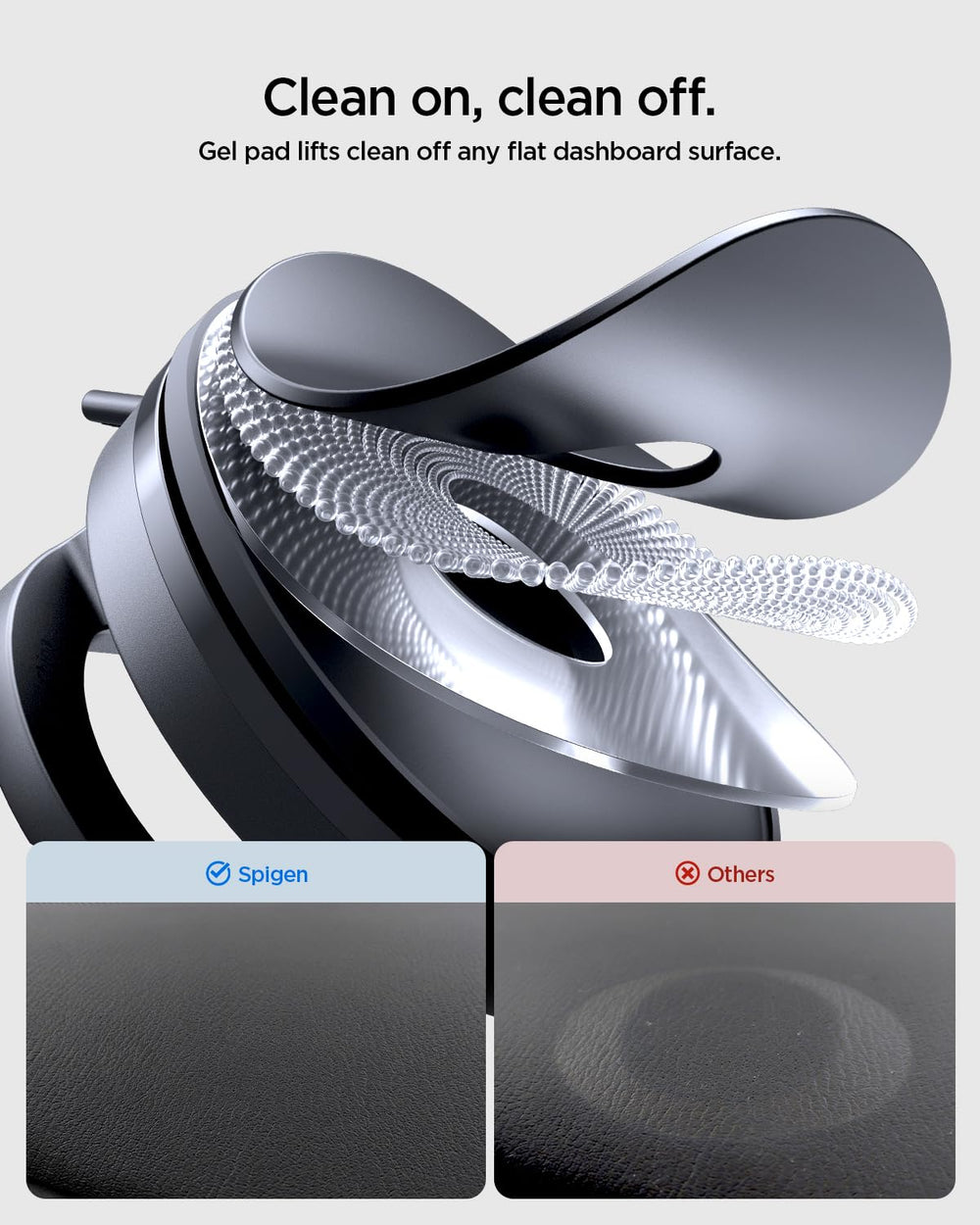 Spigen STIK beside phone showing compact size and scale