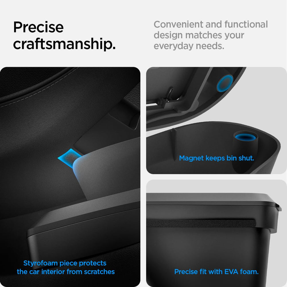 Spigen interior surface close-up highlighting wipeable, leak-resistant build